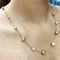 Elegant Solid Gold & Diamond Ball Chain Necklace (etsy image id: 4000240913)