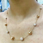 Elegant Solid Gold & Diamond Ball Chain Necklace (etsy image id: 4000240919)