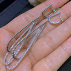White Gold Double Teardrop Elongated Drop Diamond Earrings (etsy image id: 4013029886)