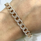 Rose Gold Half Circle Diamond Chain Link Style Bangle (etsy image id: 4018640137)