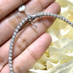 Diamond Tennis Necklace with Heart Shape Tanzanite (etsy image id: 4018669361)