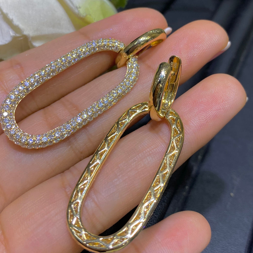 14K Yellow Gold Earrings with 3.86ct Diamonds (etsy image id: 4067999965)