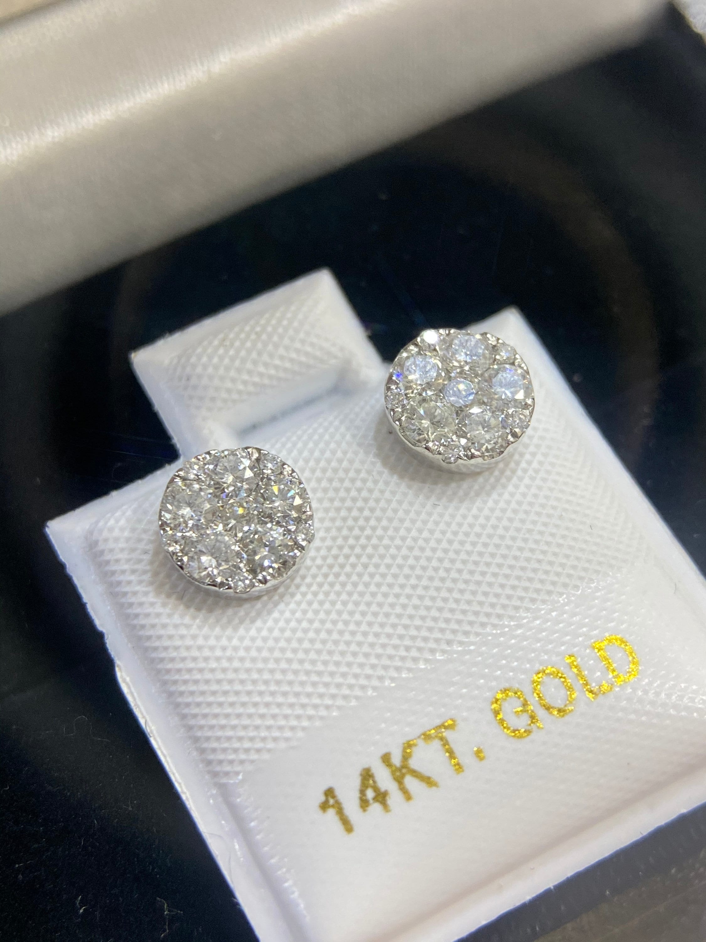 14K Diamond Earrings Studs 0.78ct  G color SI clarity T2T (etsy image id: 4084247558)