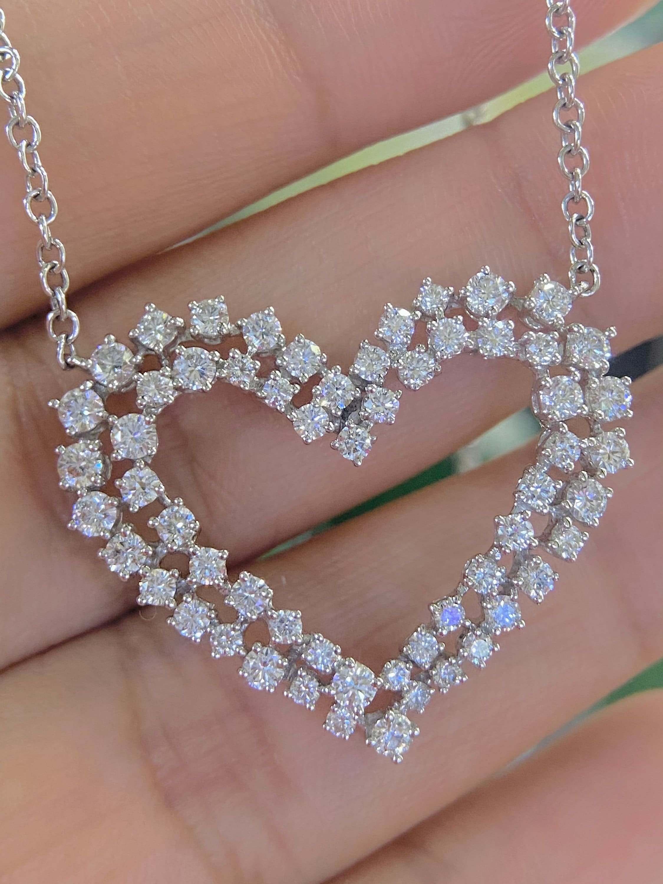 Double Row Diamond Heart Pendant (etsy image id: 4111893864)