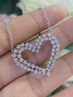Double Row Diamond Heart Pendant (etsy image id: 4111893868)