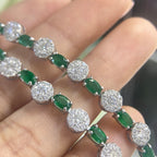 18K White Gold 7.50ct Diamond &13.50ct in  Emeralds Necklace EMDN021 (etsy image id: 4125247903)