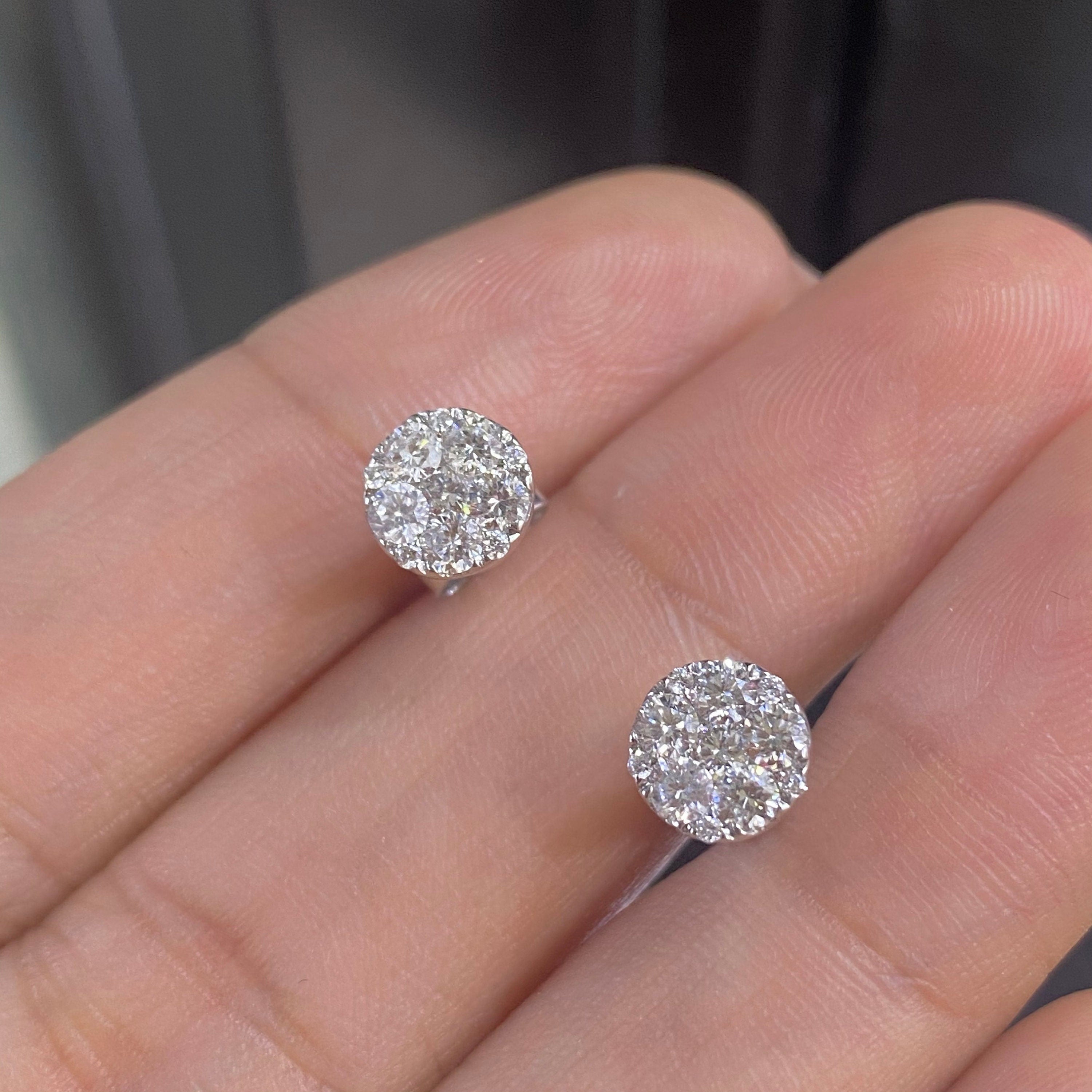 14K Diamond Earrings Studs 0.78ct  G color SI clarity T2T (etsy image id: 4131896069)