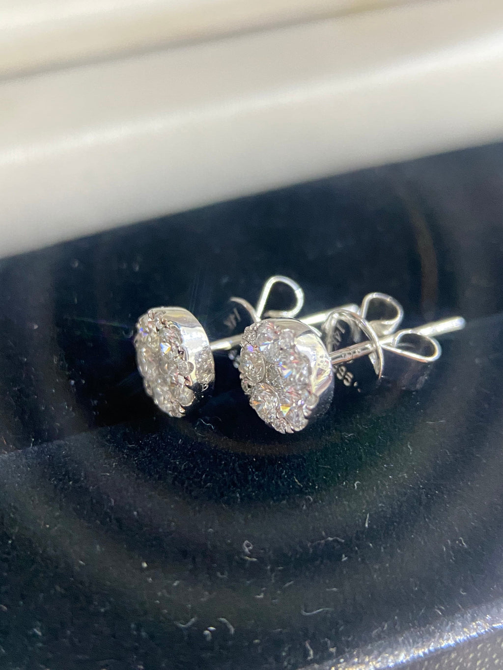 14K Diamond Earrings Studs 0.78ct  G color SI clarity T2T (etsy image id: 4131903623)