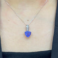 14K White Gold 2.50ct  Trilliant cut  Blue Tanzanite Pendant with 0.11ct in Diamonds (etsy image id: 4141306964)