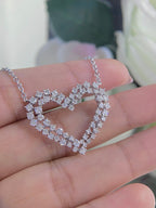 Double Row Diamond Heart Pendant (etsy image id: 4159548383)