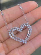 Double Row Diamond Heart Pendant (etsy image id: 4159549199)