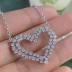 Double Row Diamond Heart Pendant (etsy image id: 4159556399)
