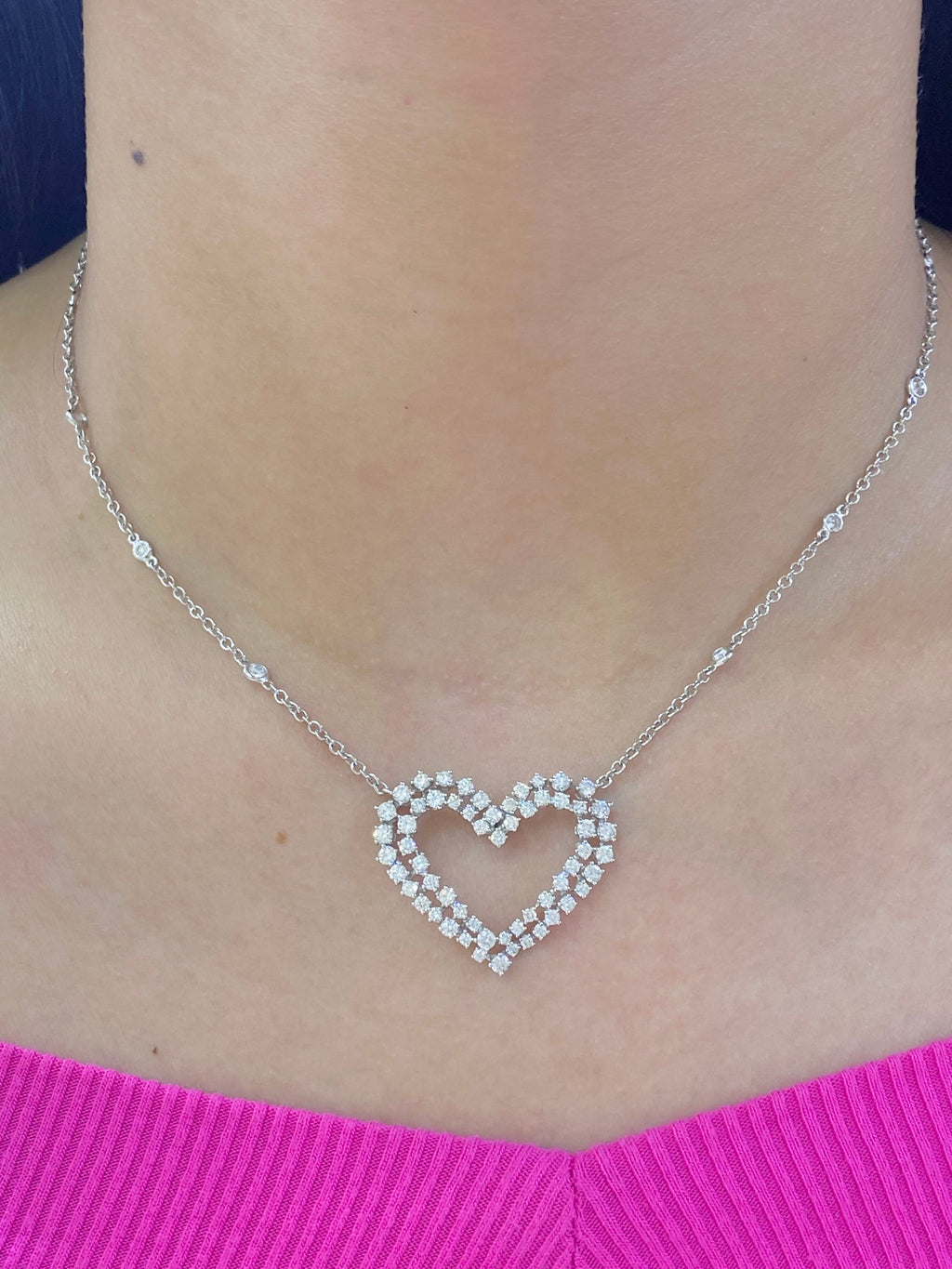 Double Row Diamond Heart Pendant (etsy image id: 4159567981)