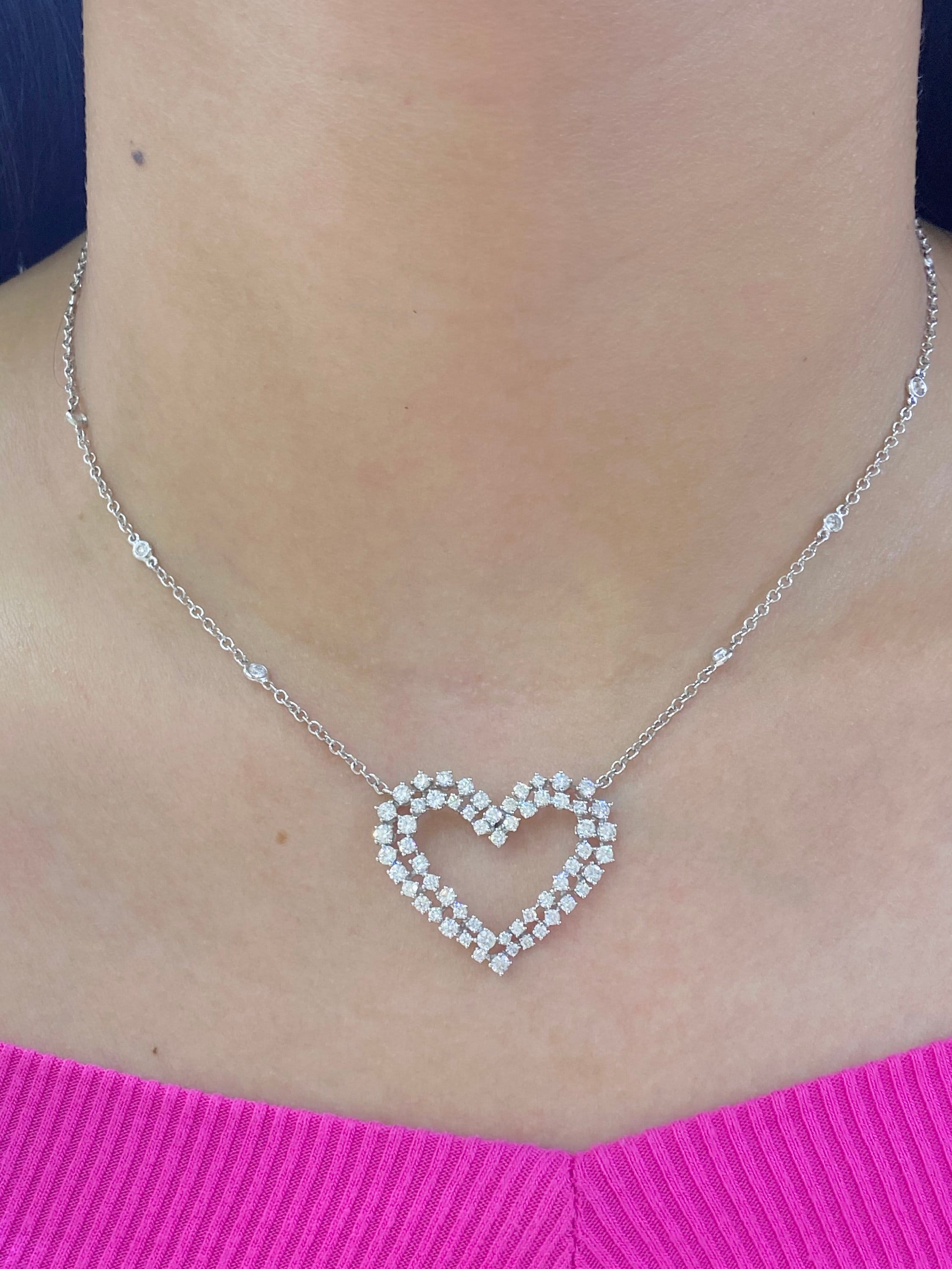 Double Row Diamond Heart Pendant (etsy image id: 4159567981)