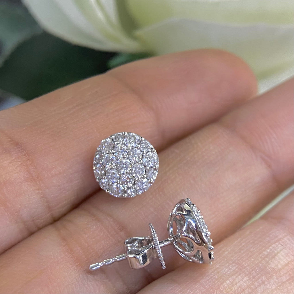 14K White Gold  1.10ct round cut diamonds studs. SIT __etsy:4187531322