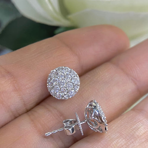 14K White Gold  1.10ct round cut diamonds studs. SIT __etsy:4187531322