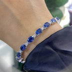 14K White Gold 16.92ct in Sapphires and 1.10ct in Diamonds Bracelet  SDB029 GTJJ (etsy image id: 4189734951)