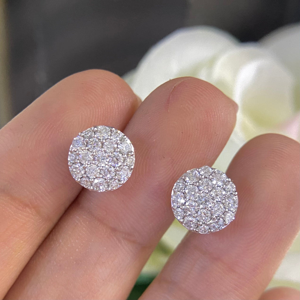 14K White Gold  1.10ct round cut diamonds studs. SIT __etsy:4235193327