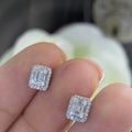 14K White Gold Diamonds Earrings features baguette and round cut  0.31ct. NJT __etsy:4235228765