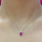 Beautiful  1.00ct Ruby & 0.09ct diamond pendent set in 14K White Gold (etsy image id: 4254731935)