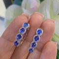 14K White Gold 1.88ct Sapphire Earrings with 0.31 diamonds DCE13551-20. SNJ (etsy image id: 4467376923)