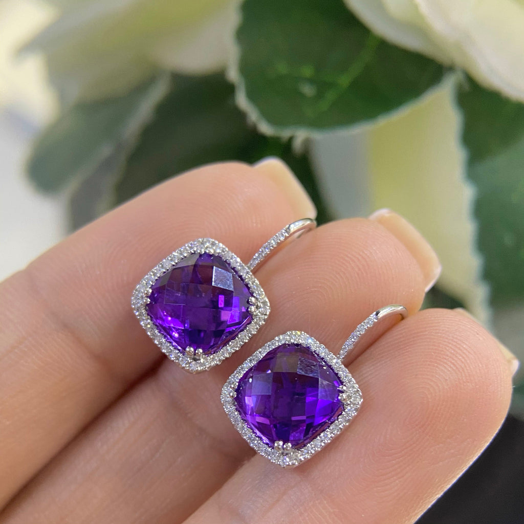 14K White Gold 4.98ct Amethyst Earrings (etsy image id: 4509597540)