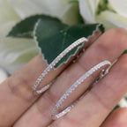 14K White Gold 1.03ct Diamonds Hoops ,SI clarity,G-H . DC-E13414-8. (etsy image id: 4516793834)