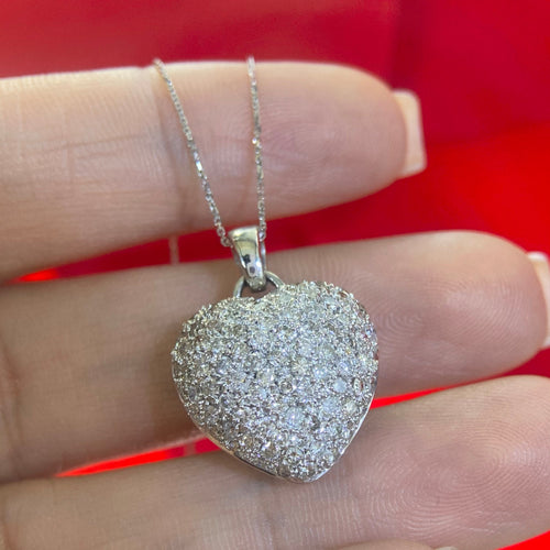 14K White Gold 2.50ct Natural Diamonds Heart Pendent (etsy image id: 4519497208)