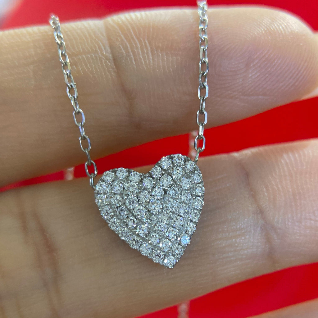 Beautiful Valentines Day Heart Diamond Pendant w/.50 ct total diamonds and 14k White Gold (etsy image id: 4519638938)