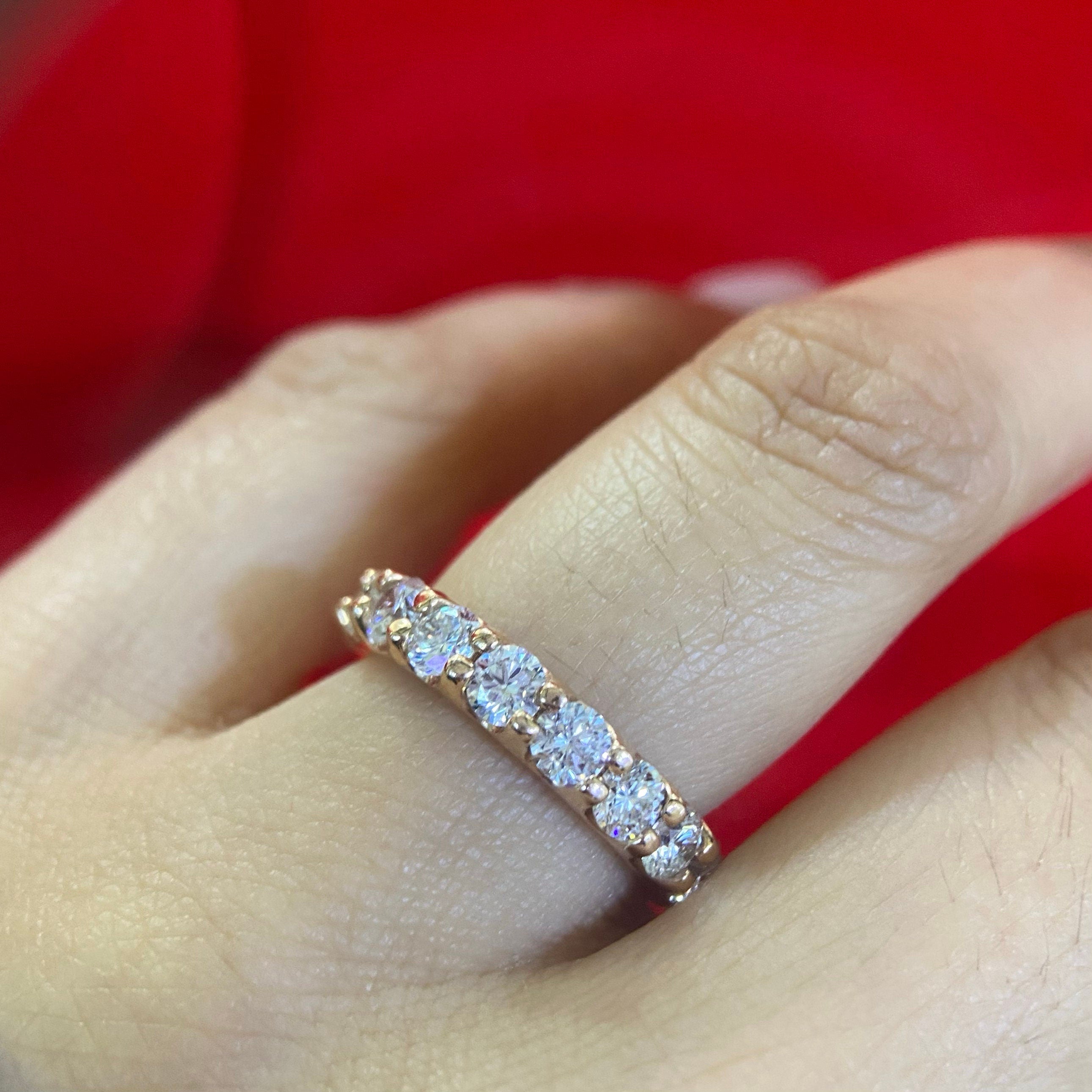 14K Rose Gold Eternity Band with 3.25ct in Diamonds __etsy:4529278470