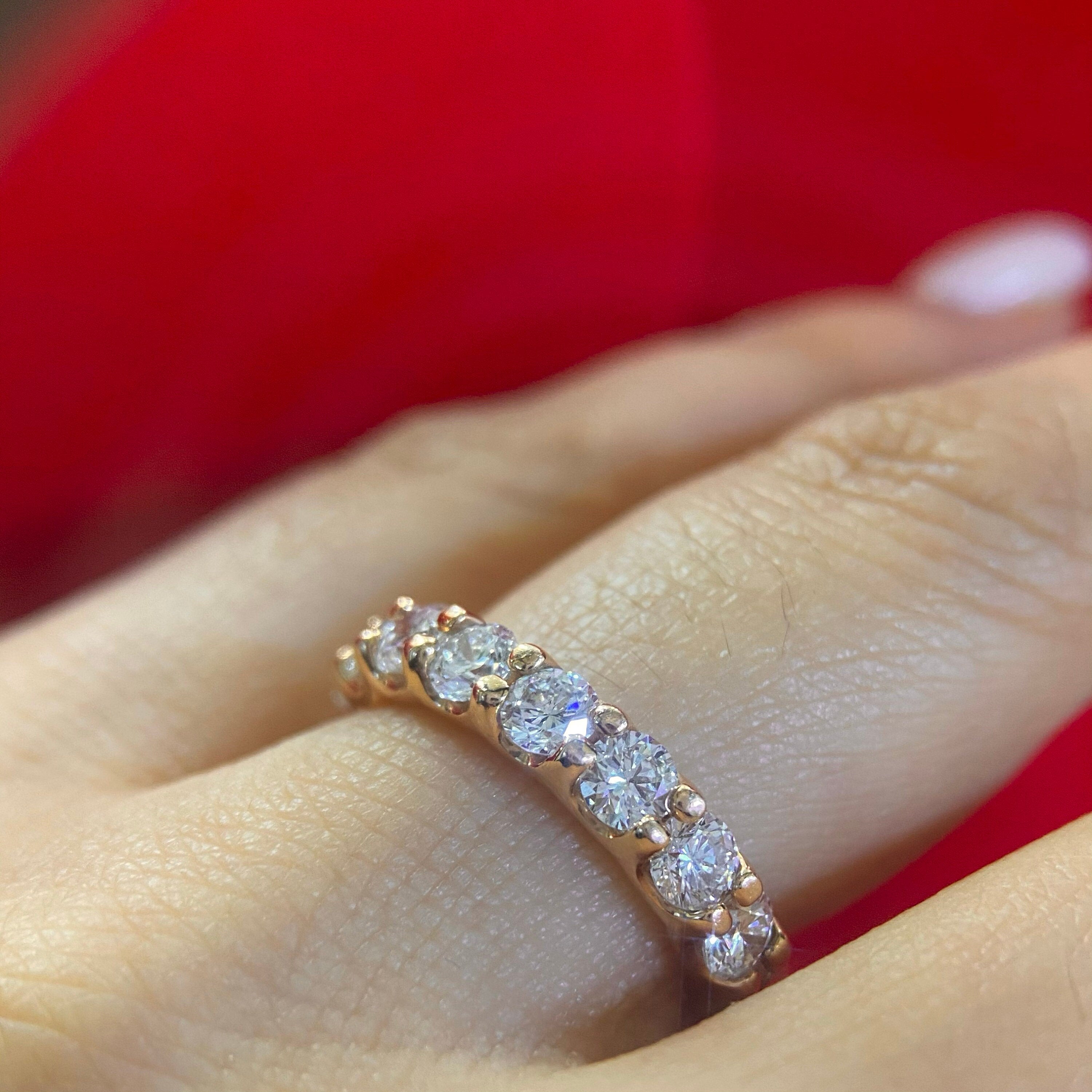 14K Rose Gold Eternity Band with 3.25ct in Diamonds __etsy:4529280050