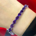14K White Gold 18.10ct Amethyst Bracelet All the Way around AMBR01 I,IJJ (etsy image id: 4556256439)