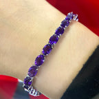 14K White Gold 18.10ct Amethyst Bracelet All the Way around AMBR01 I,IJJ (etsy image id: 4556256439)