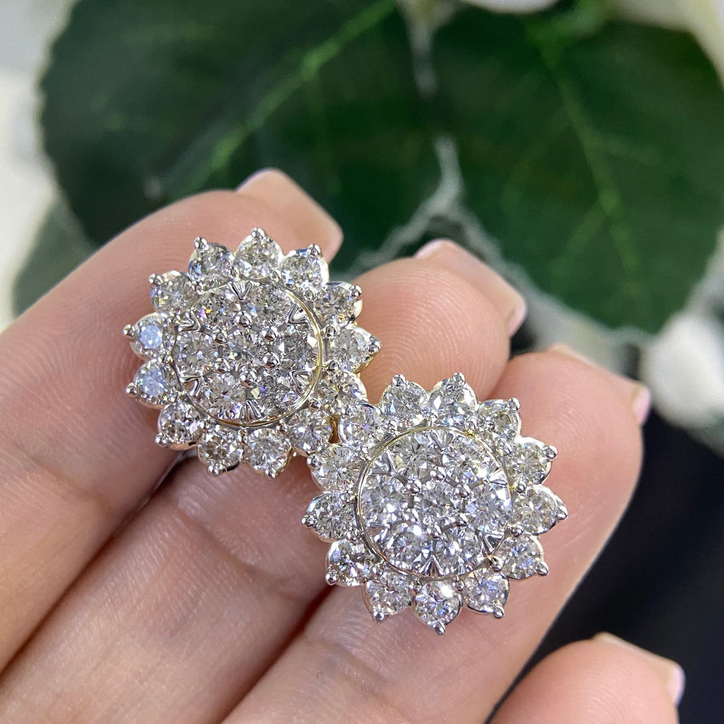 14K Yellow Gold 3.50ct Diamond Earrings (etsy image id: 4557022023)