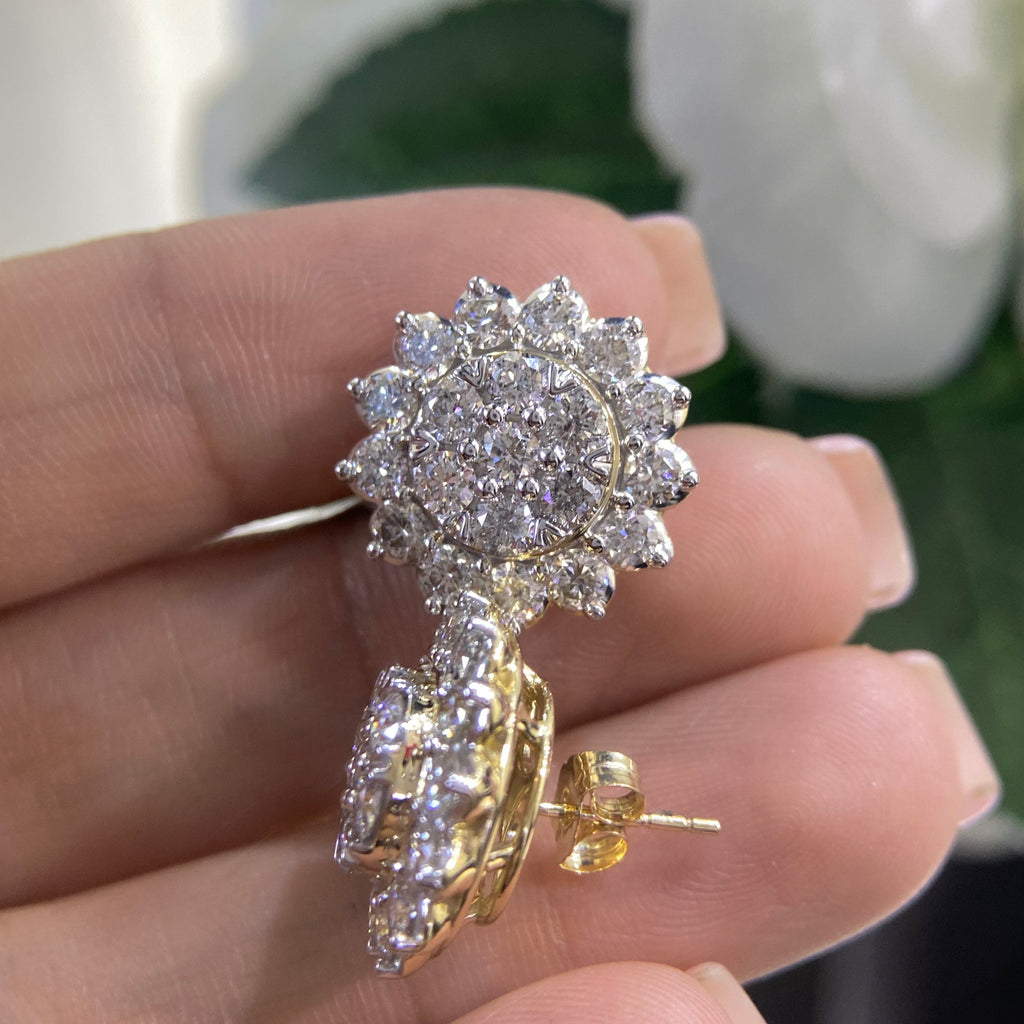 14K Yellow Gold 3.50ct Diamond Earrings (etsy image id: 4557028635)