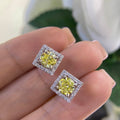 14K White Gold, Fancy Yellow 1.82ct Diamonds Earrings. (etsy image id: 4557044073)