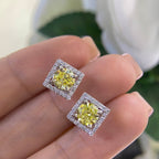 14K White Gold, Fancy Yellow 1.82ct Diamonds Earrings. (etsy image id: 4557044073)