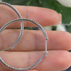 14K White Gold 1.03ct Diamonds Hoops ,SI clarity,G-H . DC-E13414-8. (etsy image id: 4564176061)