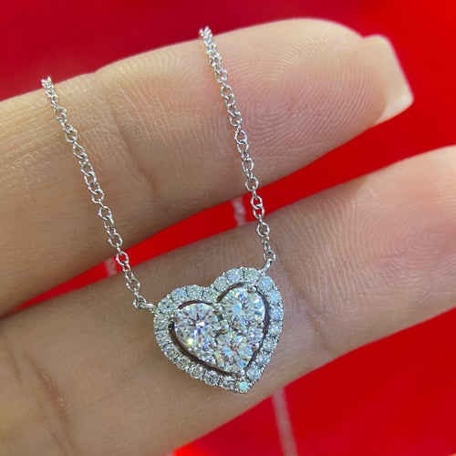 14K White Gold 0.66ct Heart Diamond Pendant (etsy image id: 4566741333)