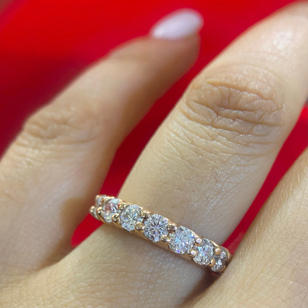 14K Rose Gold Eternity Band with 3.25ct in Diamonds __etsy:4576662919