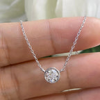 14K White Gold Natural Diamond 0.70ct Pendant Necklace. F color. VS2 Clarity DP0026 IZJJ. (etsy image id: 4791510254)