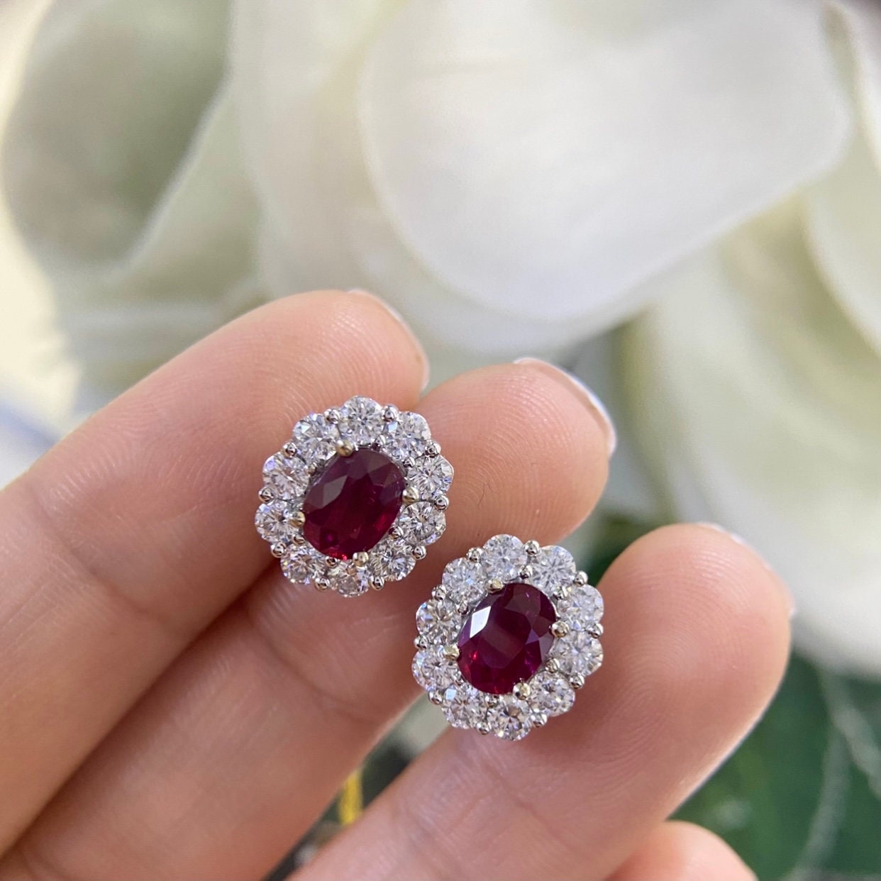 14K White Gold 2.00ct Natural Rubies with 2.00ct in Diamonds. (etsy image id: 4791951500)