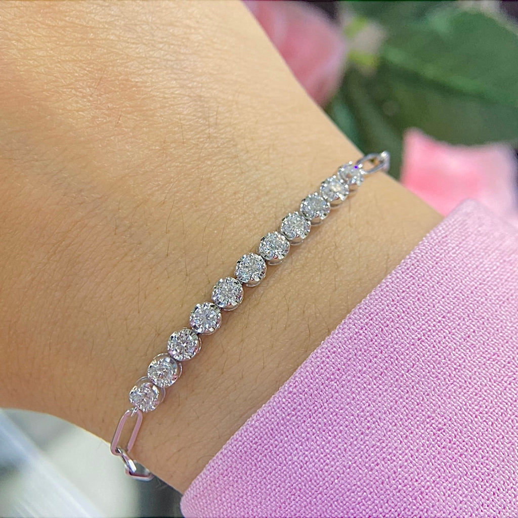 14K White Gold Bracelet tennis 1.30ct in natural diamonds . DB091 I,IJJ (etsy image id: 4830110326)