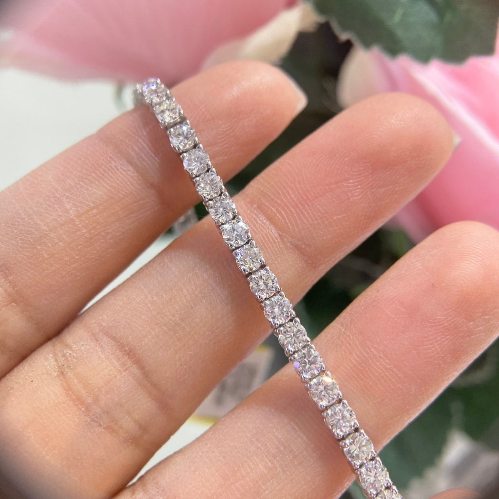 14K White Gold Natural Diamond 6.40ct Tennis Bracelet DB097 TGEJ (etsy image id: 4830112746)