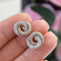 14K Yellow-White Gold  o.88ct in Diamonds Earrings.  ZTT (etsy image id: 4839122176)