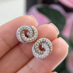 14K Yellow-White Gold  o.88ct in Diamonds Earrings.  ZTT (etsy image id: 4839122176)