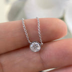 14K White Gold Natural Diamond 0.50ct Pendant Necklace. DP0023 LJJ (etsy image id: 4839721285)