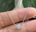 14K White Gold Natural Diamond 0.70ct Pendant Necklace. F color. VS2 Clarity DP0026 IZJJ. (etsy image id: 4840061481)