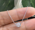 14K White Gold Natural Diamond 0.70ct Pendant Necklace. F color. VS2 Clarity DP0026 IZJJ. (etsy image id: 4840061481)
