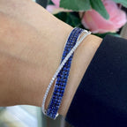 White Gold Bangle Bracelet with 6.15ct in Sapphires and 1.20ct in Diamonds (etsy image id: 4857120952)
